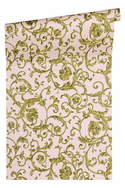 Metallic Mustertapete Versace wallpaper Versace 3 Butterfly Barocco in Gelb günstig online kaufen