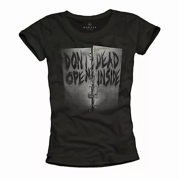 MAKAYA T-Shirt Frauen Kurzarm Top Zombie Aufdruck Ausgefallene Oberteile mi günstig online kaufen