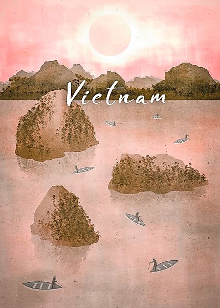 Komar Wandbild "Vintage Travel Vietnam", (1 St.), Deutsches Premium-Poster günstig online kaufen