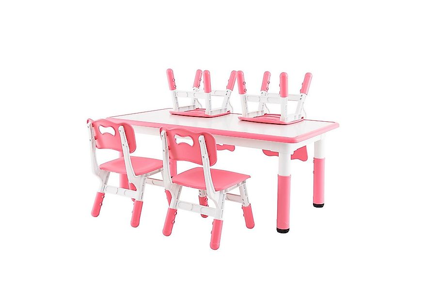 COSTWAY Kindersitzgruppe, (5-tlg), 5 TLG. mit Kindertisch & 4 Kinderstühle günstig online kaufen