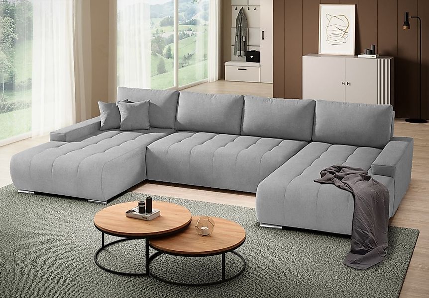 Beautysofa Ecksofa mit Bettkasten DRACO U, günstig online kaufen