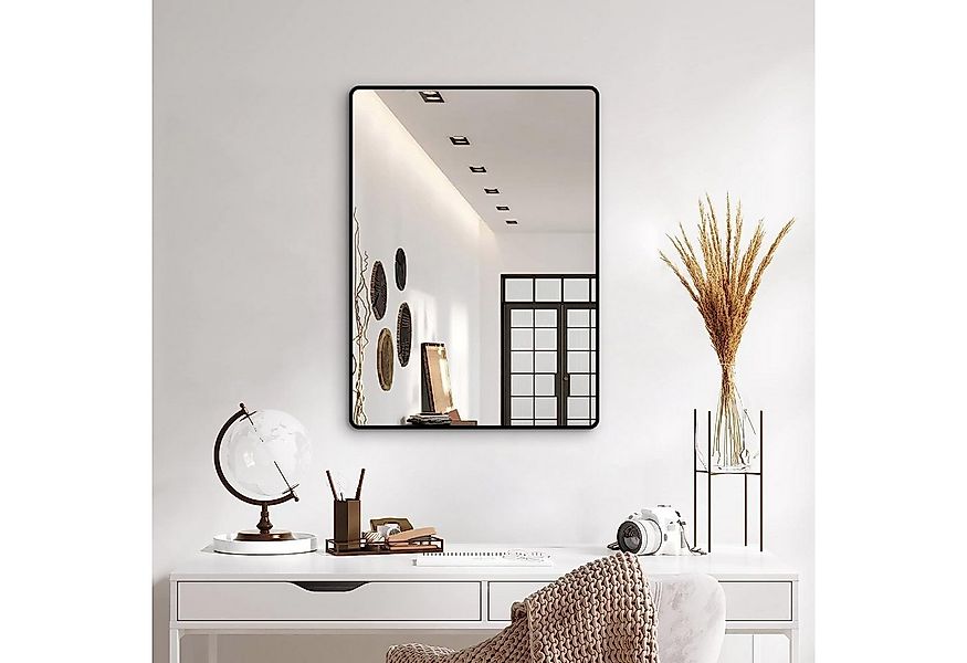 Boromal Spiegel Bad 60x40 50x70 80x60 Rechteckig Schwarz Wandspiegel Metall günstig online kaufen