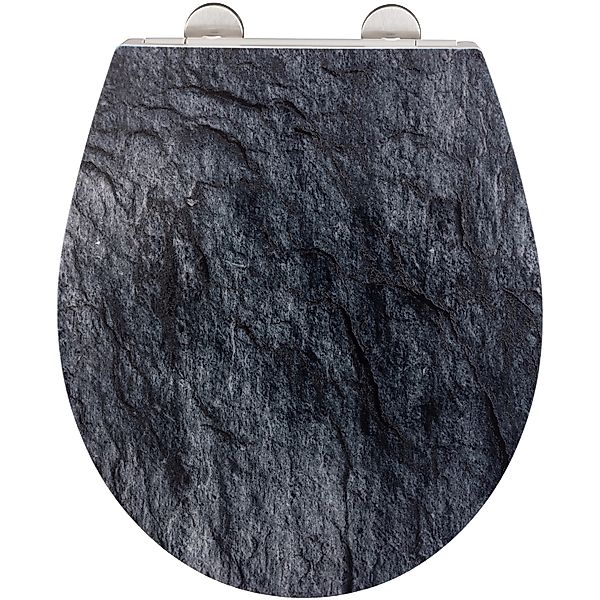 WENKO WC-Sitz Slate Rock, mit Relief, aus antibakteriellem Duroplast günstig online kaufen