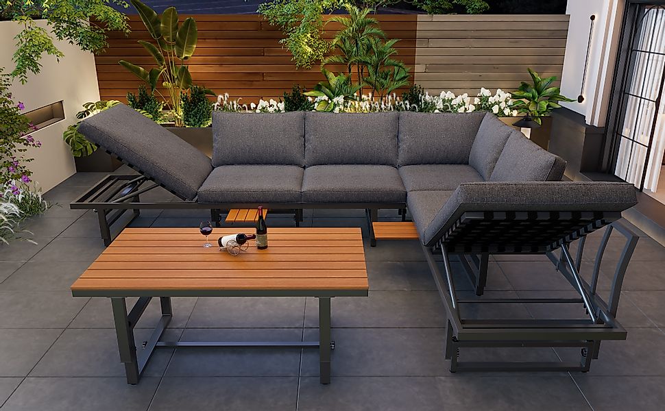 Flieks Gartenlounge-Set, (3-tlg), Multi-kombinierbar Gartenmöbel mit günstig online kaufen