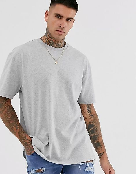 Topman – Übergroßes, kalkgraues T-Shirt günstig online kaufen