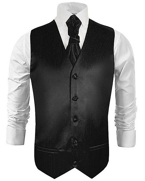 Paul Malone Anzugweste Herren Hochzeitsweste mit Plastron Set 2tlg schwarz günstig online kaufen