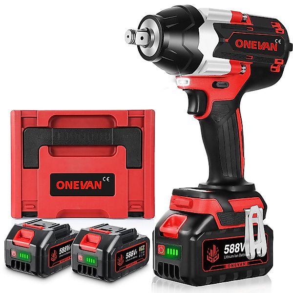 ONEVAN Akku-Schlagschrauber 1800N.m 1/2 Zoll Bürstenloser günstig online kaufen