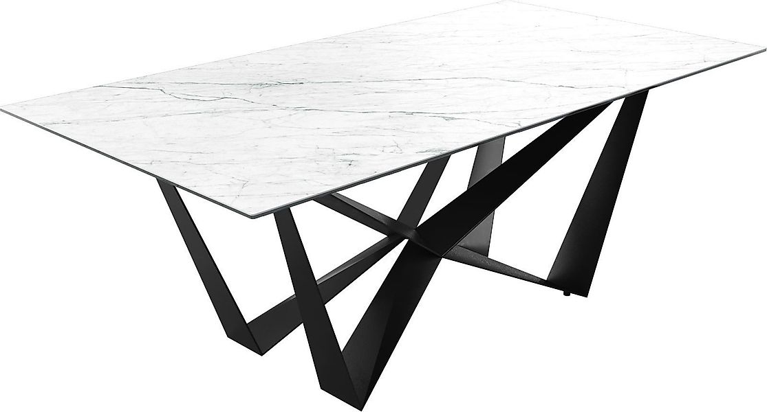 DELIFE Esstisch Edge, Keramik Laminam®Statuarietto Weiß günstig online kaufen