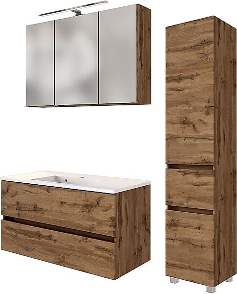 welltime Badmöbel-Set »Welltime Möbel Baabe Waschtisch-Set 3tlg. oder 5tlg. günstig online kaufen