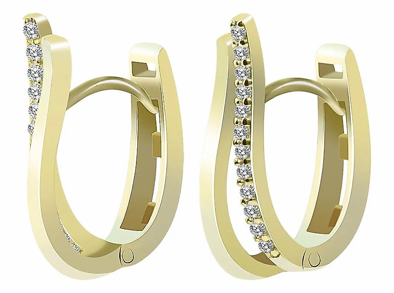 Adelia´s Klappcreolen "Damen Ohrringe – Klappcreole aus 585 Gold mit Zirkon günstig online kaufen