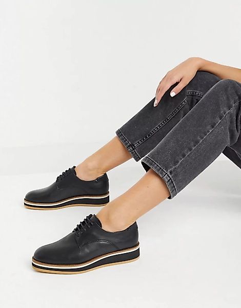 Fiorelli – Franca – Schnürschuhe aus Leder in Schwarz günstig online kaufen