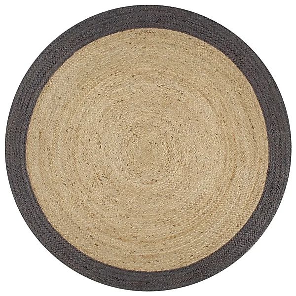 vidaXL Teppich Handgefertigt Jute mit Dunkelgrauem Rand 150 cm 133679 günstig online kaufen