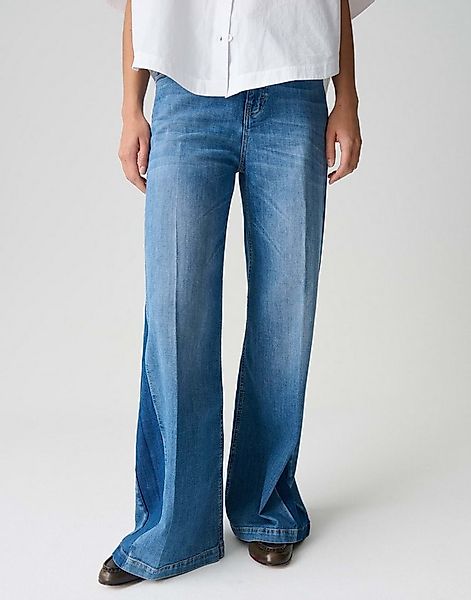 OPUS PANTS Palazzohose MARI MEADOW aus BCI Cotton Mix Mid Rise Palazzo, wei günstig online kaufen