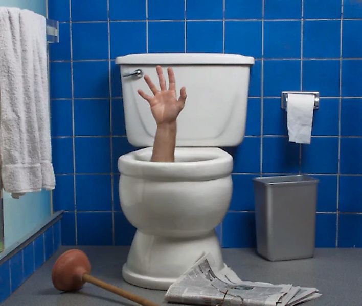 Papermoon Fototapete »Arm in Toilette« günstig online kaufen