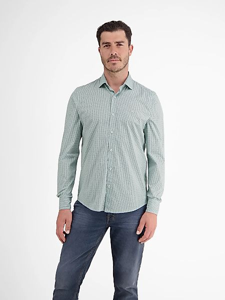 LERROS Langarmhemd "Modisches Hemd mit geometrischem Muster und Haifischkra günstig online kaufen
