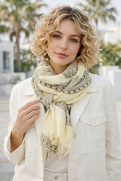 Ella Jonte Modeschal, luftig-leichter Sommerschal mit floralem Muster in Ge günstig online kaufen