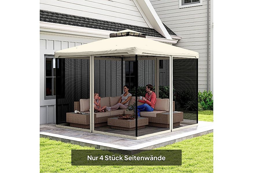 Outsunny Moskitonetz 4 Seitenteile, Fliegennetz mit Haken, Reißverschluss ( günstig online kaufen