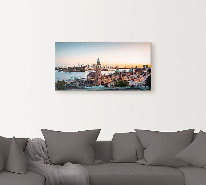 Artland Wandbild »Hamburg Hafen und Landungsbrücken«, Deutschland, (1 St.), günstig online kaufen