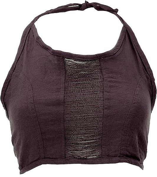 Guru-Shop T-Shirt Goa Top, Psytrance Neckholder Bandeau Top - braun Festiva günstig online kaufen