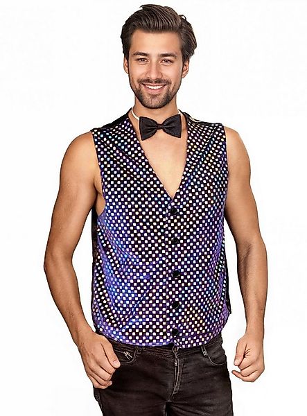 Metamorph Kostüm Glitzerweste blau, Wilde Weste: klassisches Kleidungsstück günstig online kaufen