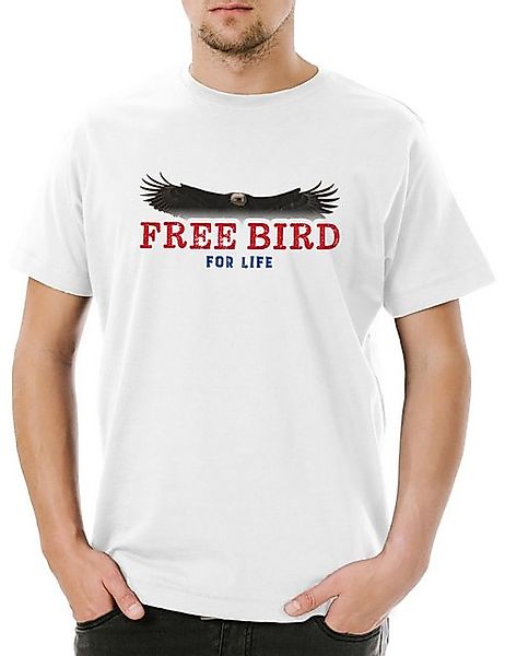Urban Backwoods Print-Shirt Free Bird For Life II Herren T-Shirt Adler Unit günstig online kaufen
