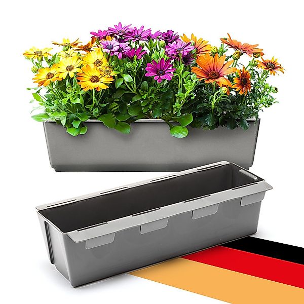 BigDean Blumenkasten Paletten-Einsatz zum Einhängen 37cm anthrazit Pflanzka günstig online kaufen