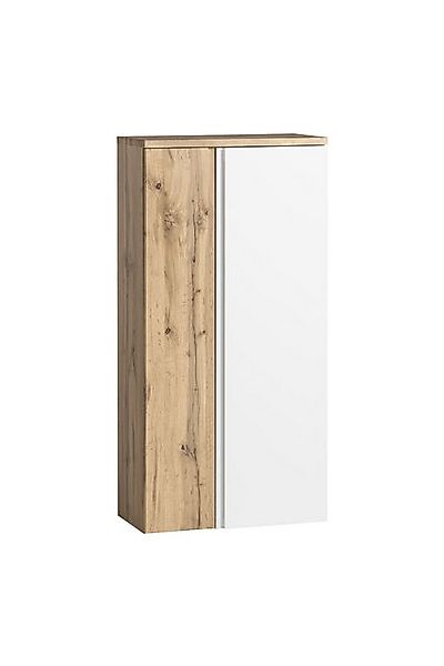 freiraum Midischrank Paris in weiß, Wotaneiche, MDF - 65x130x35cm (BxHxT) günstig online kaufen