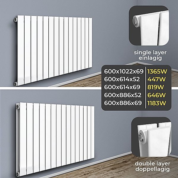 Aquamarin Designheizkörper Design Heizkörper - Einlagig/Doppellagig, günstig online kaufen