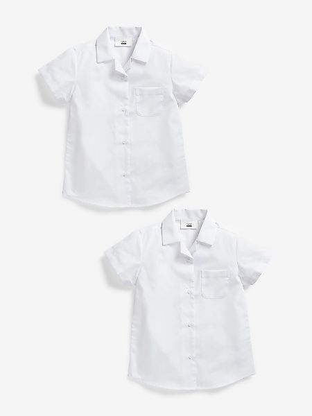 Next Kurzarmbluse Kurzärmelige Schulhemden Reverskragen, 2er-Pack günstig online kaufen