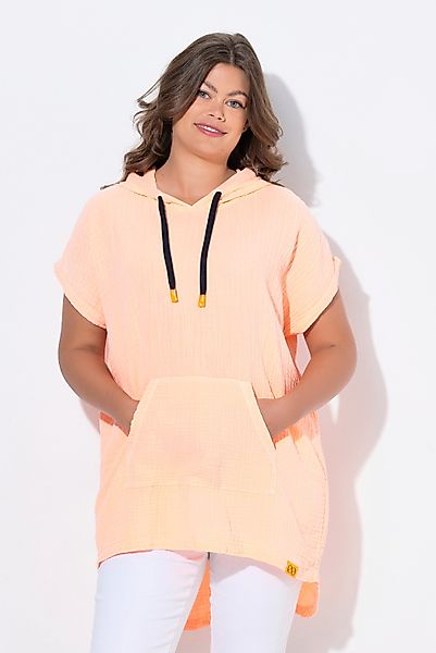 Laurasøn Druckbluse Musselin-Bluse 1/2 Arm Kapuze günstig online kaufen