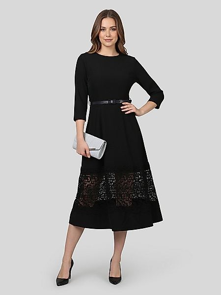 LAPA PLUS A-Linien-Kleid Damen Elegant Spitzenbesetztes Kleid mit 3/4-Ärmel günstig online kaufen