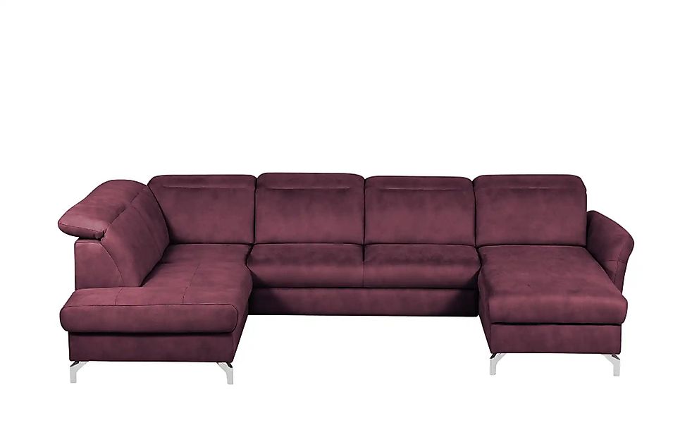 uno Wohnlandschaft Wildleder-Optik Basel ¦ rot ¦ Maße (cm): B: 304 H: 100 T günstig online kaufen