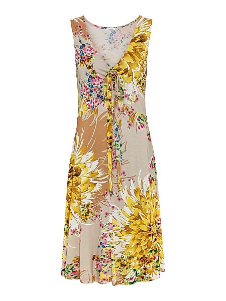 LASCANA Jerseykleid, mit Alloverdruck und Bindeband, Trägerkleid, Strandkle günstig online kaufen