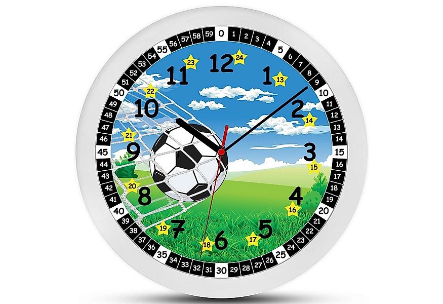 K&L Wall Art Wanduhr Lernuhr Fußball Kinderuhr Junge Kinderzimmer Uhr (stil günstig online kaufen
