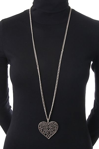 ÖkoBella Lange Kette "Lare", mit Ornamentanhänger in Herzform günstig online kaufen