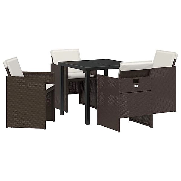 vidaXL Garten Essgruppe 5-Tlg Braun Poly Rattan 3380601 günstig online kaufen