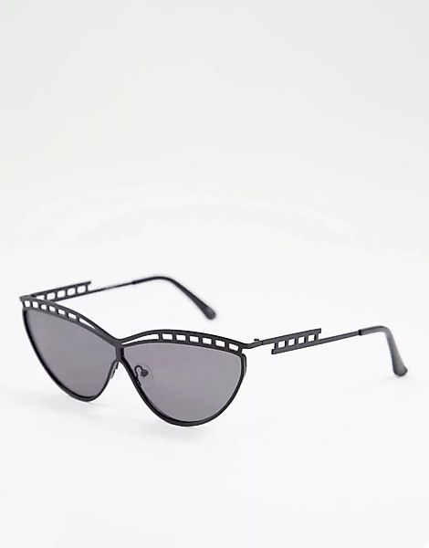 Jeepers Peepers – Cat-Eye-Sonnenbrille in Schwarz mit Rahmendetail günstig online kaufen