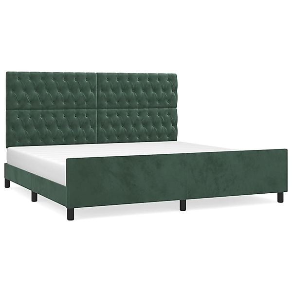 vidaXL Bettgestell mit Kopfteil Dunkelgrün 200x200 cm Samt Modell 51388558 günstig online kaufen