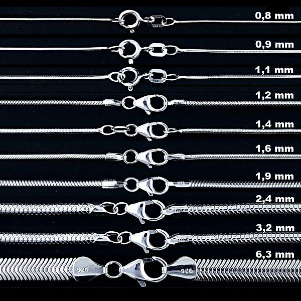 HOPLO Schlangenkette Silberkette Schlangenkette Länge 40cm günstig online kaufen