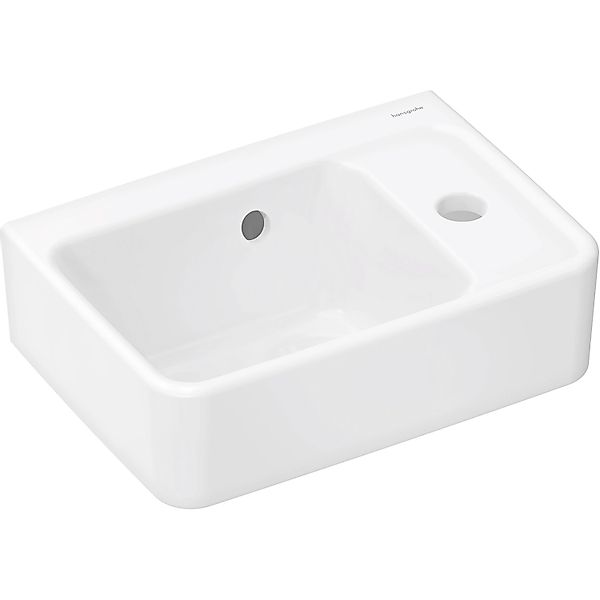Hansgrohe Handwaschbecken Xanuia Q 36x25 cm mit Hahnloch und Überlauf Weiß günstig online kaufen