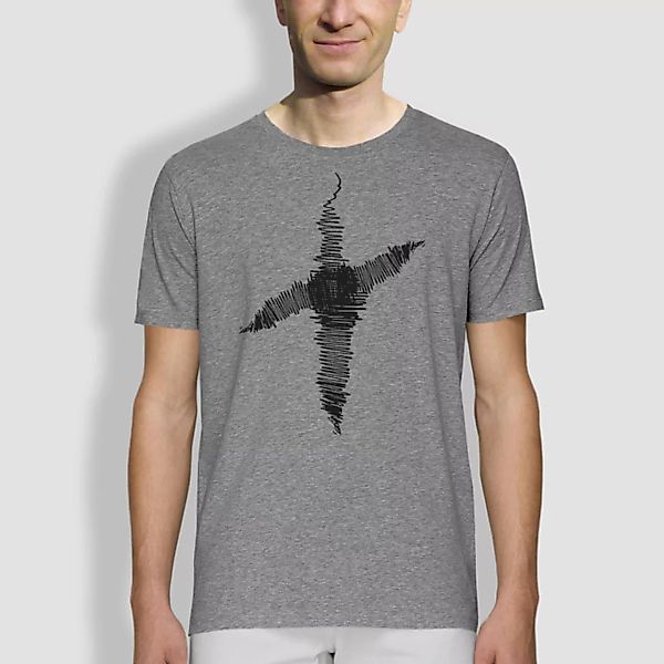 Herren T-shirt, "Linienkreuz", Grau günstig online kaufen