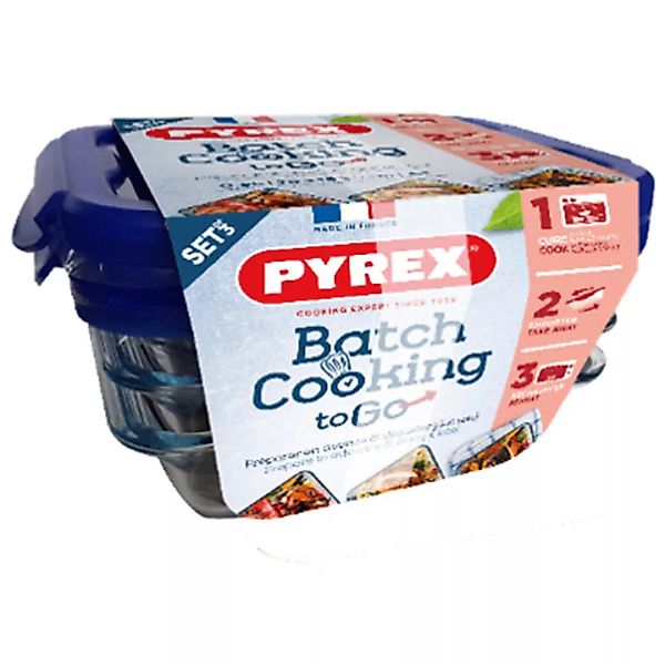 Lunchbox-set Pyrex Cook & Go Kristall Durchsichtig (3 X 0,8 L) günstig online kaufen