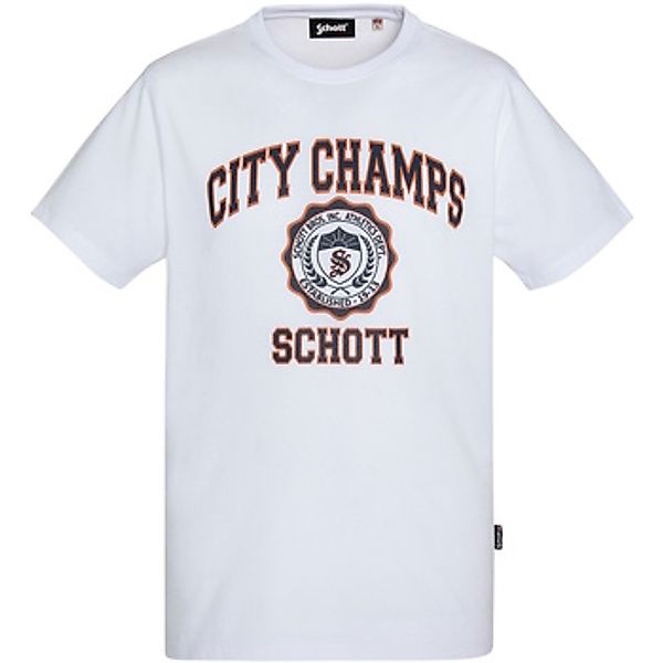 Schott  T-Shirt T-Shirt Kurzarmshirt mit Rundhalsausschnitt und Front-Print günstig online kaufen