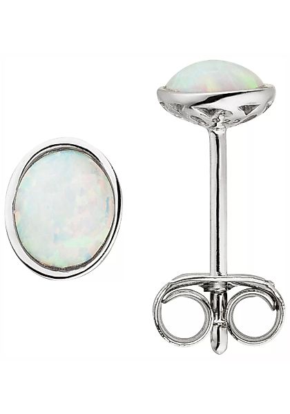 JOBO Paar Ohrstecker, 925 Silber mit Opal-Imitation oval günstig online kaufen
