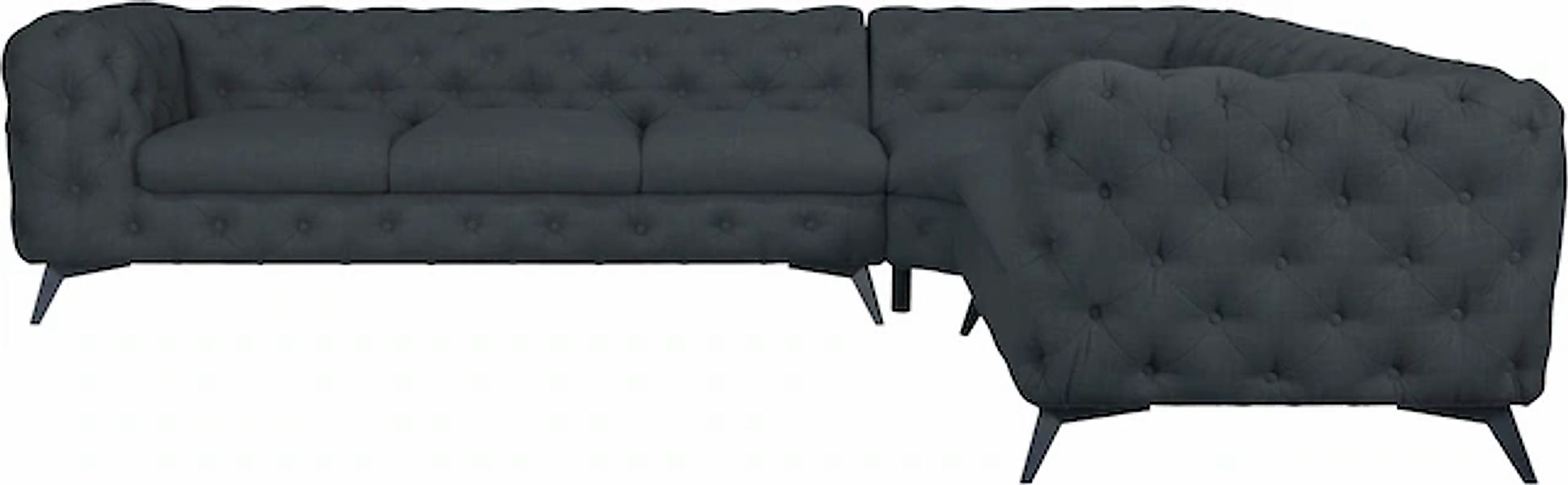 Leonique Chesterfield-Sofa "Ecksofa GLYNIS L-Form mit Wellenunterfederung, günstig online kaufen