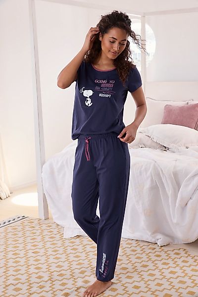 Peanuts Pyjama Set, 2 Stk. tlg., mit Snoopy-Druck günstig online kaufen