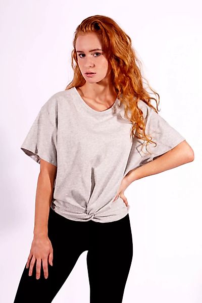 Graues Damen T-shirt Aus Bio-baumwolle "Twisted Shirt" günstig online kaufen