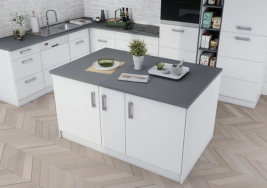 KOCHSTATION Kücheninsel »KS-Toronto« Breite 153 cm, MDF-Fronten, Flaschenre günstig online kaufen