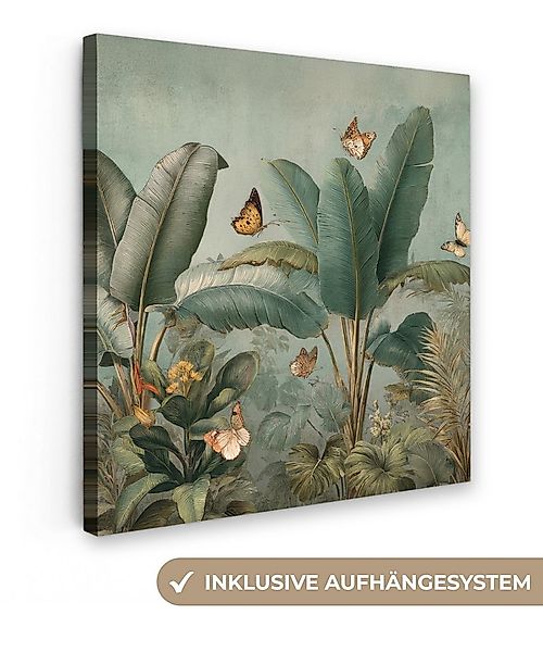 OneMillionCanvasses® Leinwandbild Tropisches Blattwerk - Schmetterlinge - g günstig online kaufen