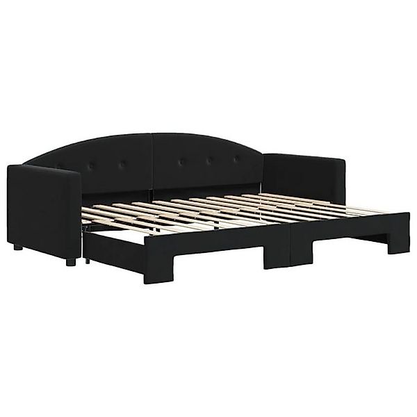 vidaXL Ausziehbett, Tagesbett Ausziehbar Schwarz 80x200 cm Samt günstig online kaufen
